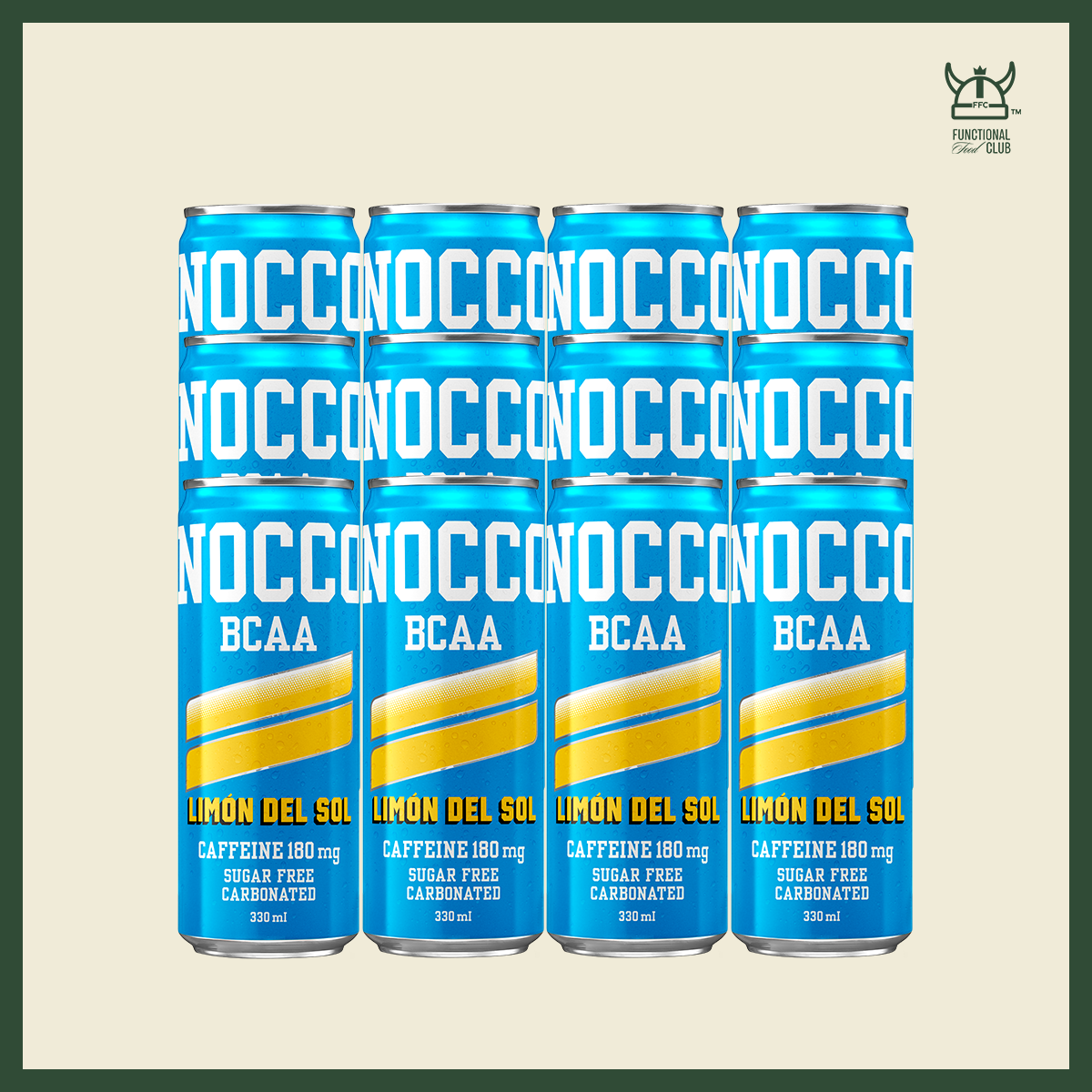 NOCCO BCAA Multi-vitamins Performance Drink - Limón Del Sol (Caffeinated) 12 Cans