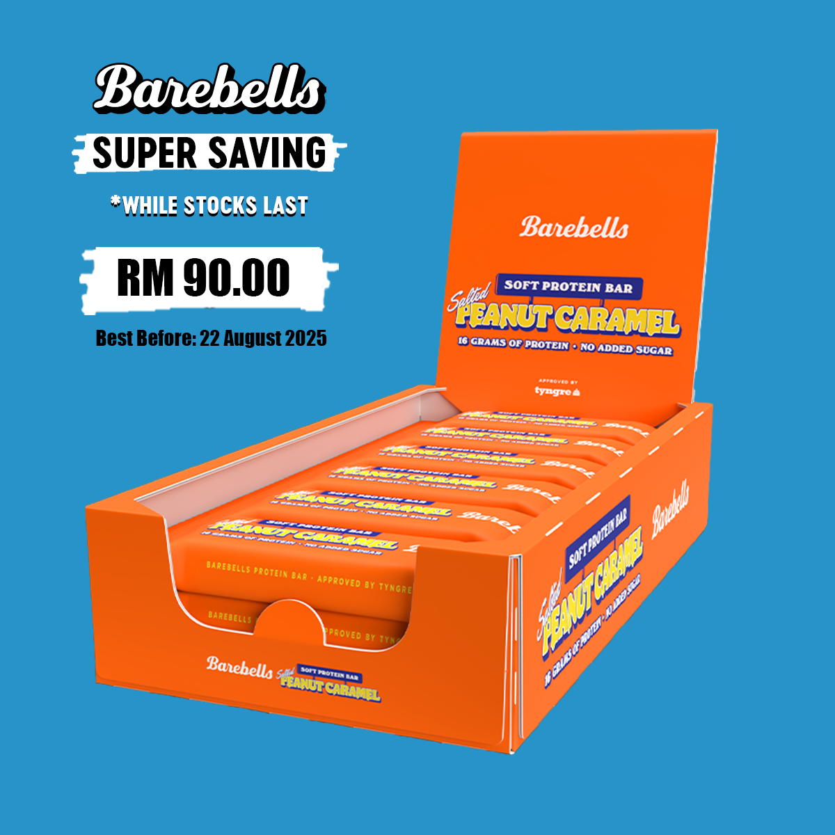 SUPER SAVING Barebells Soft Protein Bar - Salted Peanut Caramel (1 Box - 12 bars)