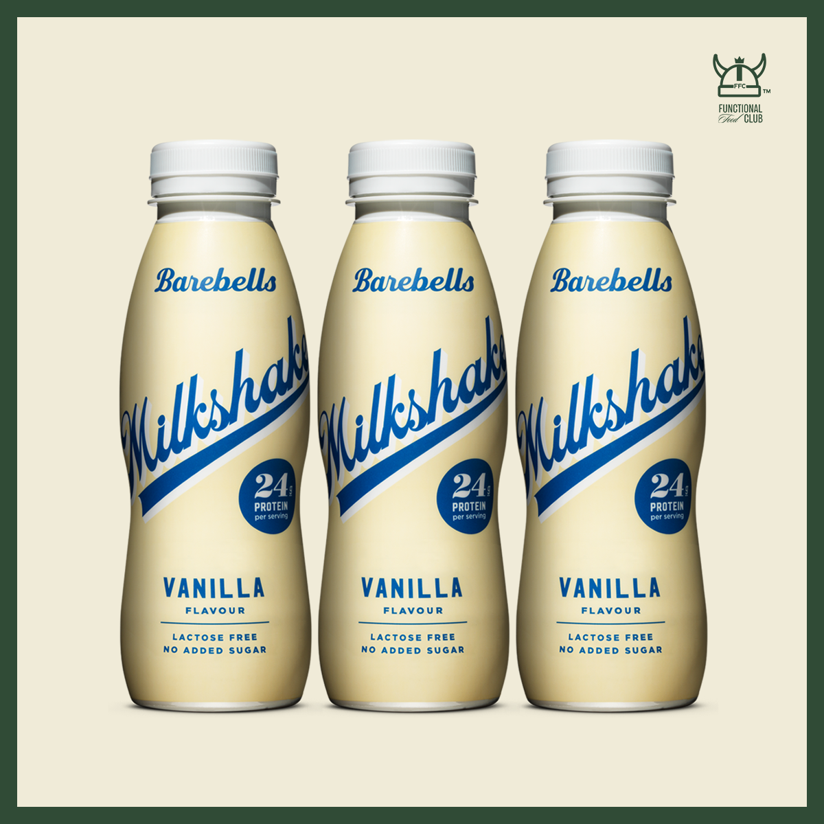 Barebells Lactose Free & No Added Sugar Milkshake Vanilla (3 bottles