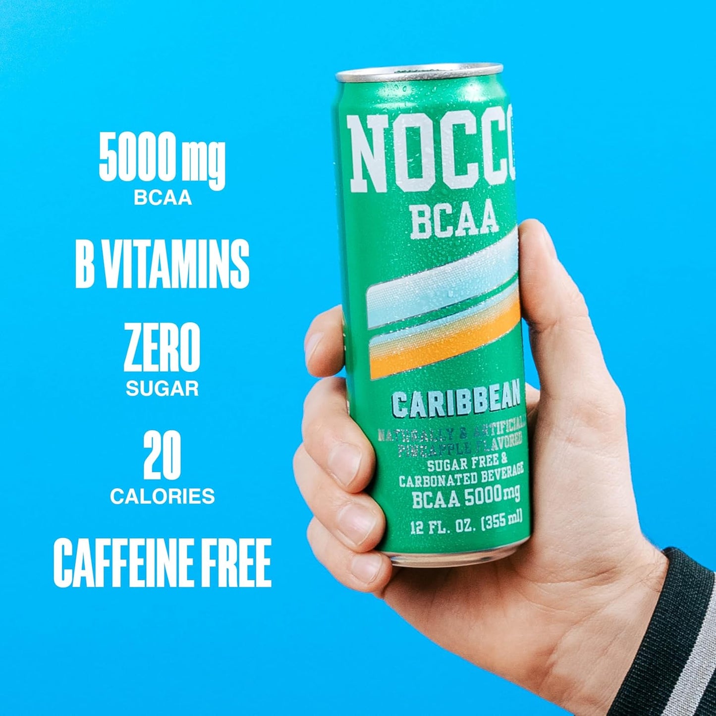 NOCCO BCAA Multi-vitamins Performance Drink - Caribbean ( Non-caffeinated) 24 Cans