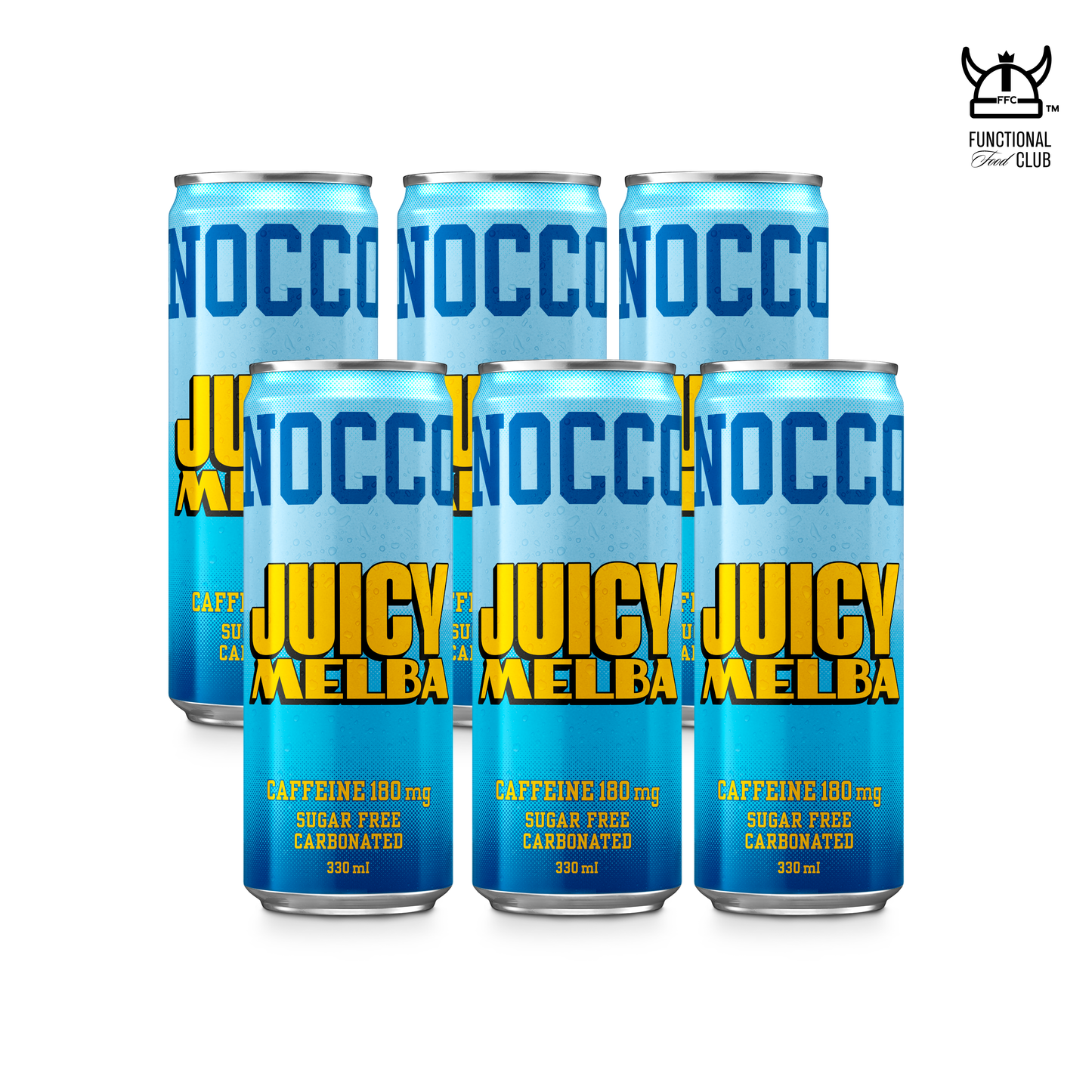 NOCCO BCAA Multi-vitamins Performance Drink - JUICY MELBA (Caffeinated) 6 Cans