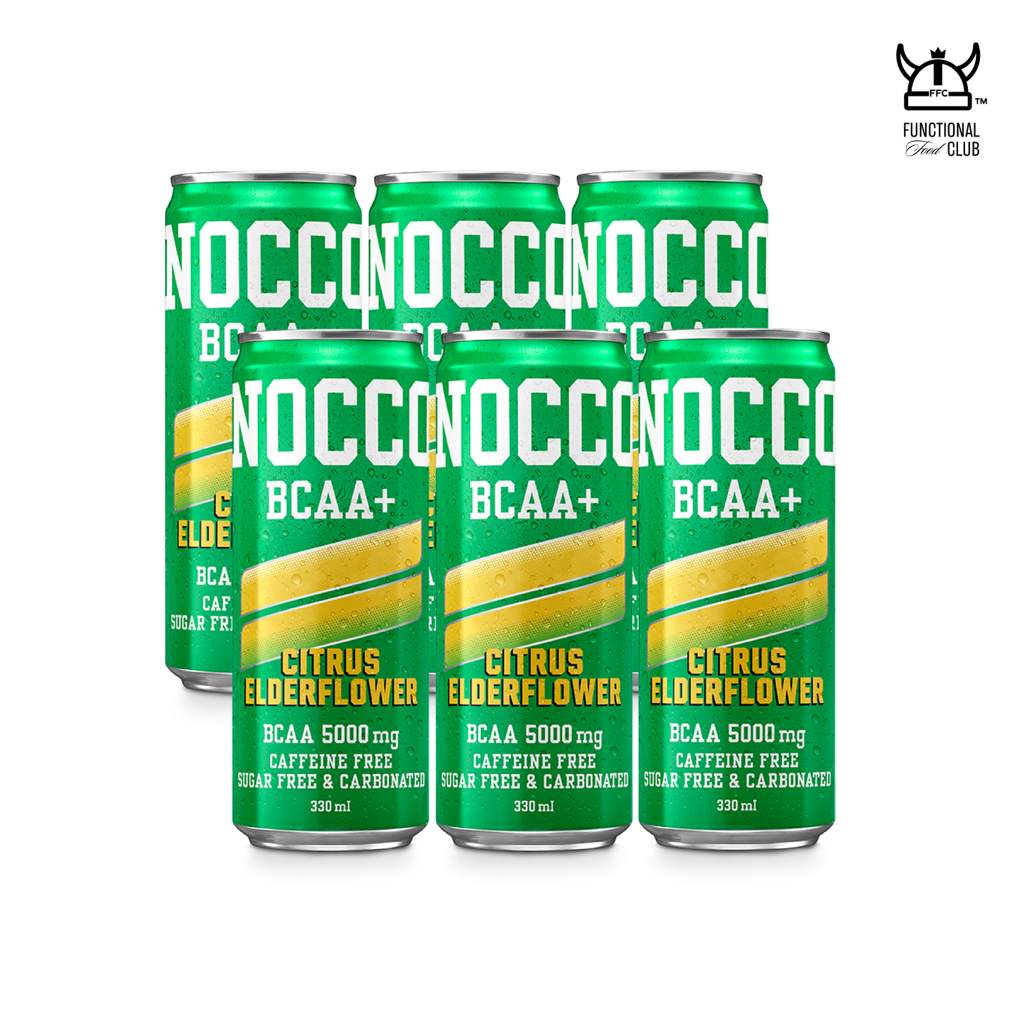 NOCCO BCAA Multi-vitamins Performance Drink - Citrus/ Elderflower ( Non-caffeinated) 6 Cans