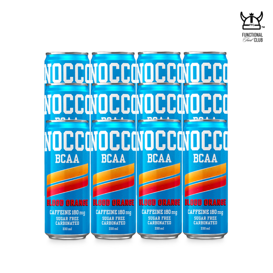 NOCCO BCAA Vitamins Performance Energy Ready-to-drink - Blood Orage ( Caffeinated) 12 Cans