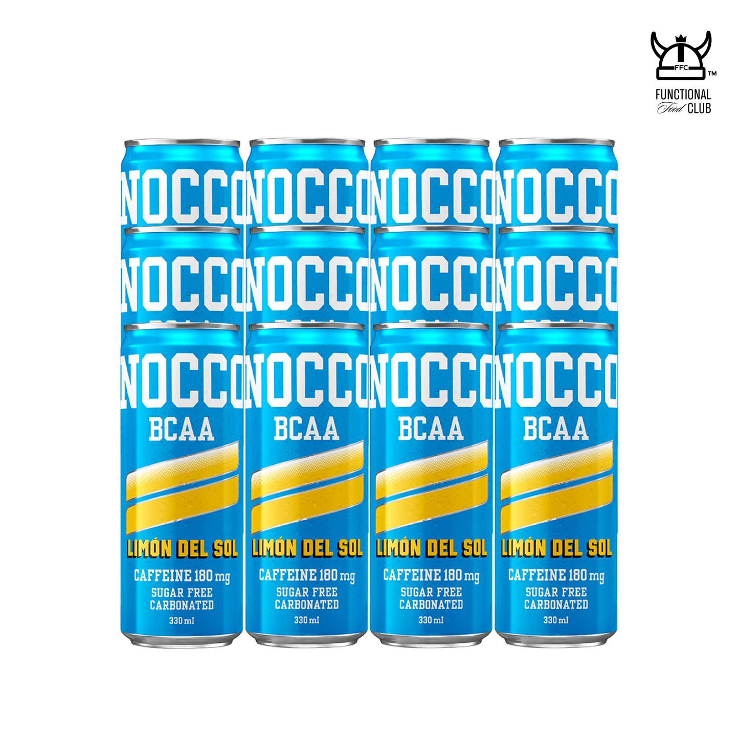 NOCCO BCAA Multi-vitamins Performance Drink - Limón Del Sol (Caffeinated) 12 Cans