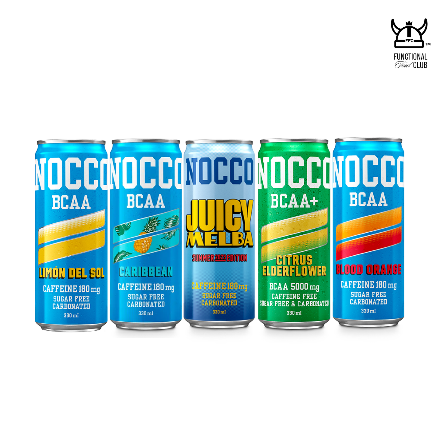 NOCCO BCAA Multi-vitamins Performance Drink - Tasting Kit 5 Cans