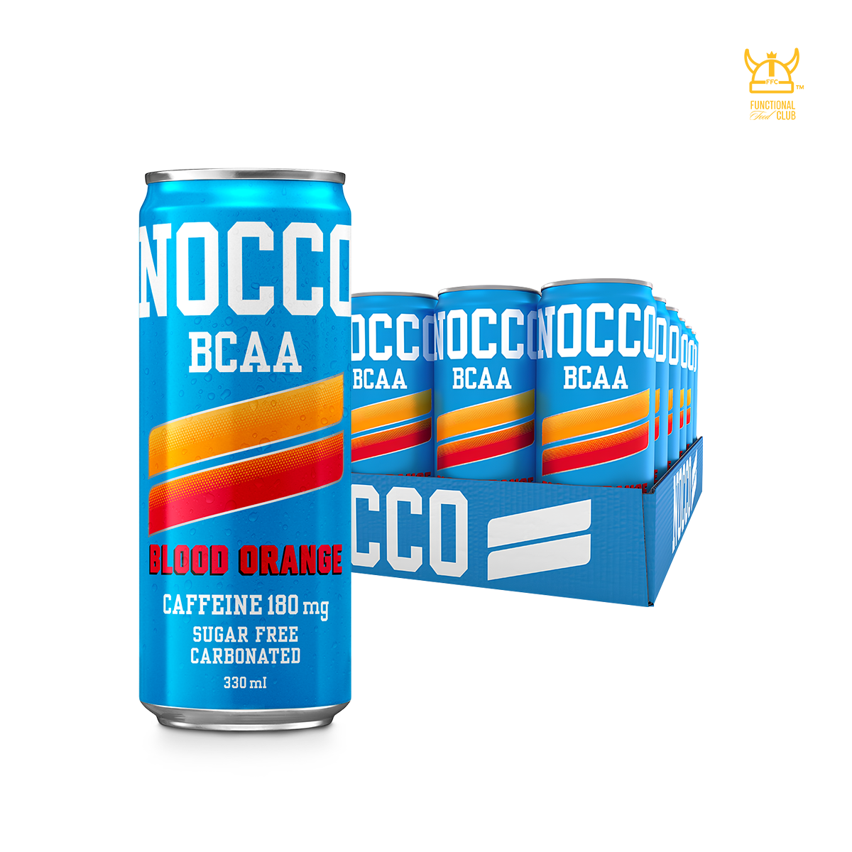 NOCCO BCAA Vitamins Performance Energy Ready-to-drink - Blood Orage ( Caffeinated) 24 Cans