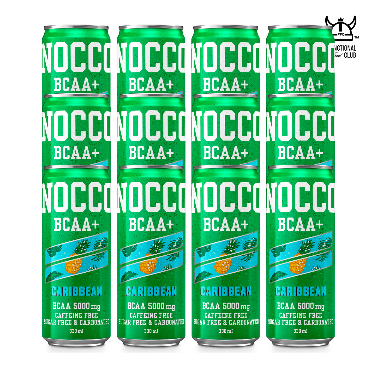 NOCCO BCAA Multi-vitamins Performance Drink - Caribbean ( Non-caffeinated) 12 Cans
