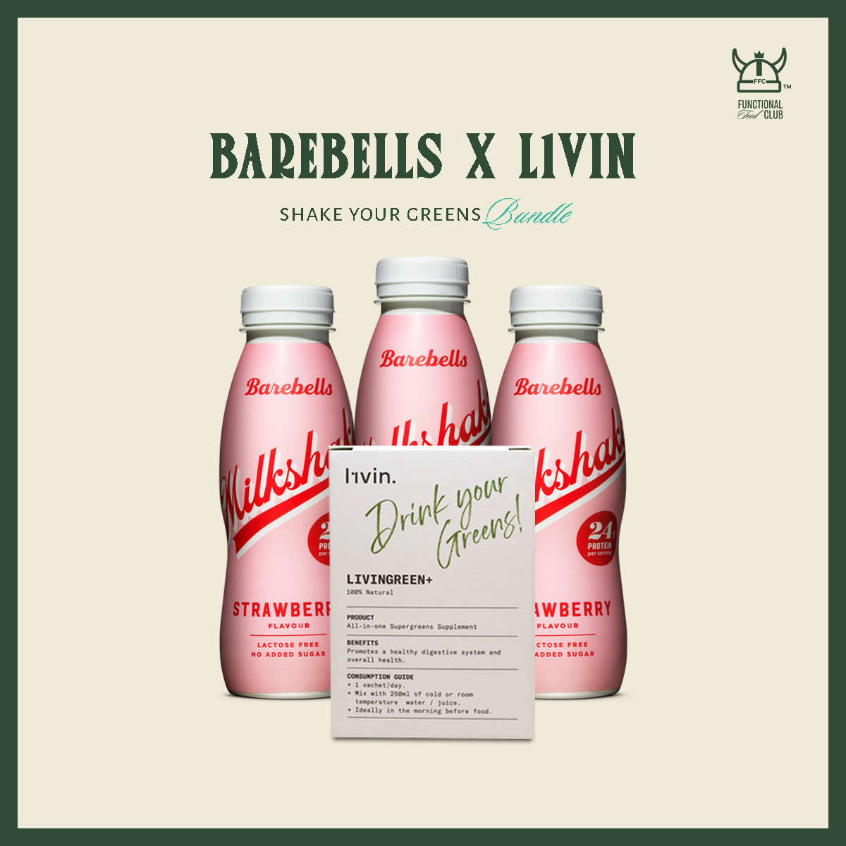 Barebells X L1vin Shakes Your Greens Bundle