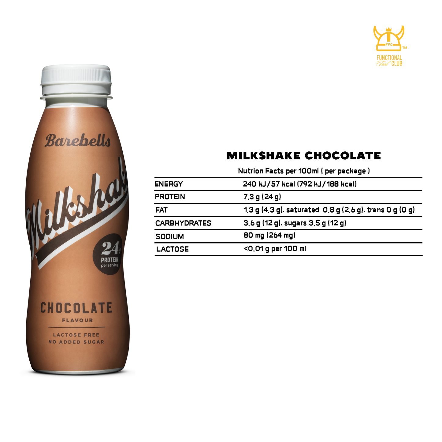 Barebells Lactose Free & No Added Sugar Milkshake - Mix - Vanilla, Chocolate, Strawberry & Banana  (4 bottles)