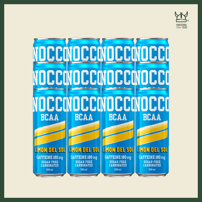 NOCCO BCAA Multi-vitamins Performance Drink - Limón Del Sol (Caffeinated) 12 Cans