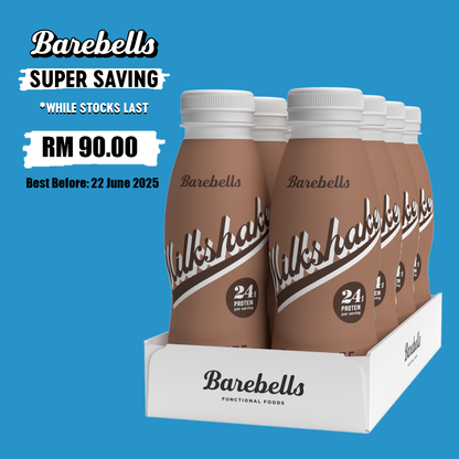 SUPER SAVING [Barebells] Lactose Free & No Added Sugar Milkshake- Chocolate (1 carton = 8 bottles)