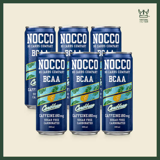 NOCCO BCAA Multi-vitamins Performance Drink - Caribbean (Caffeinated) 6 Cans