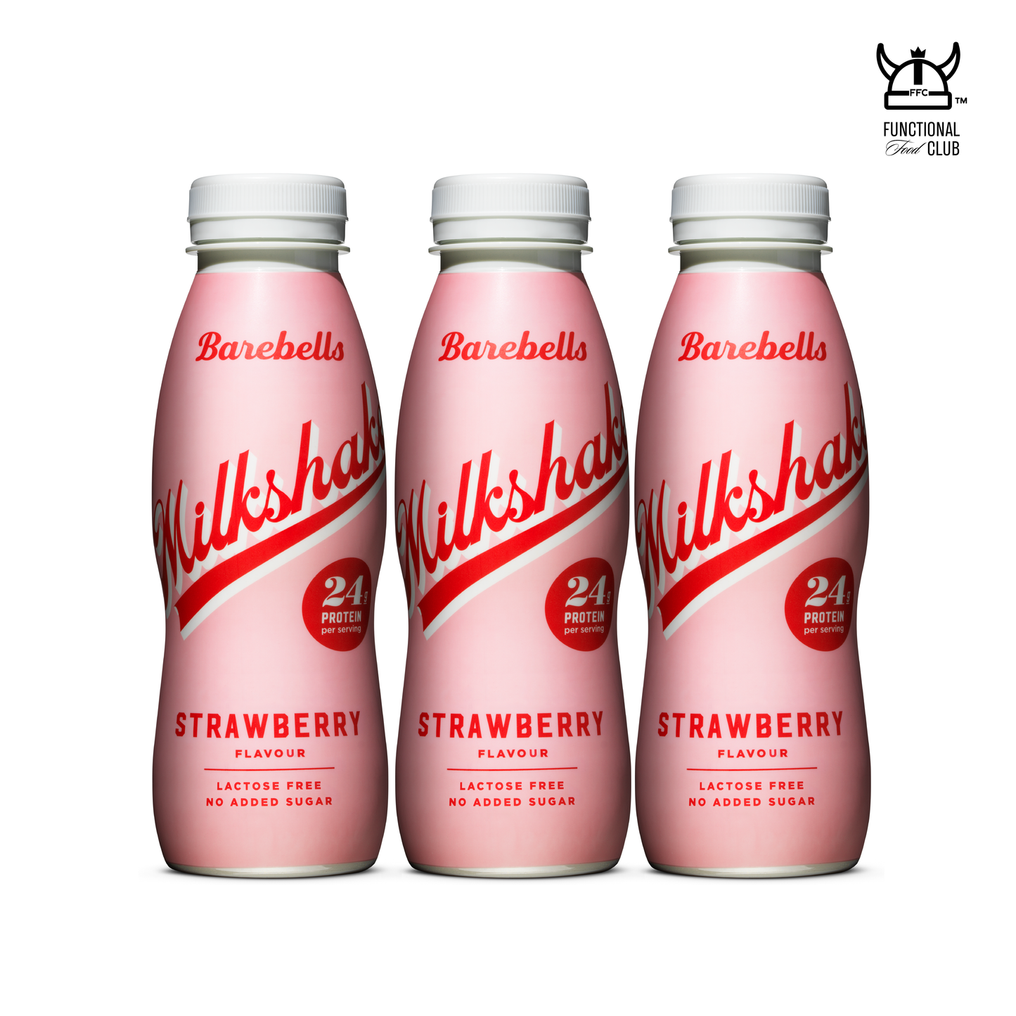 [Barebells] Lactose Free & No Added Sugar Milkshake -Strawberry (3 bottles)