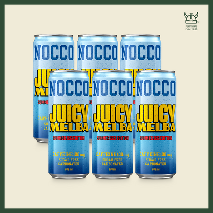 NOCCO BCAA Multi-vitamins Performance Drink - JUICY MELBA (Caffeinated) 6 Cans