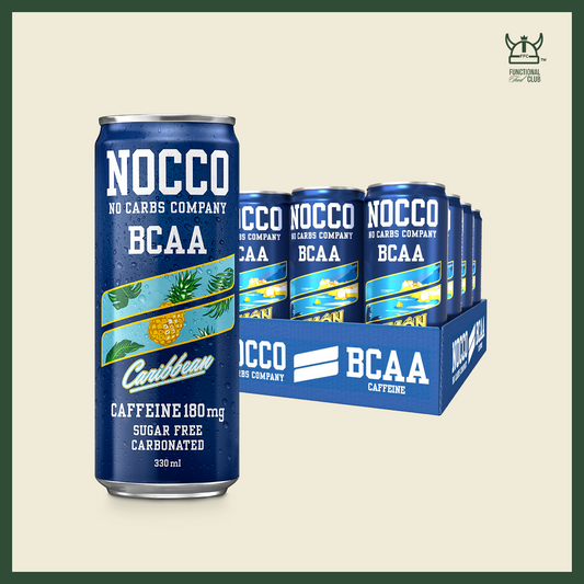 NOCCO BCAA Multi-vitamins Performance Drink- Caribbean (Caffeinated) 24 cans
