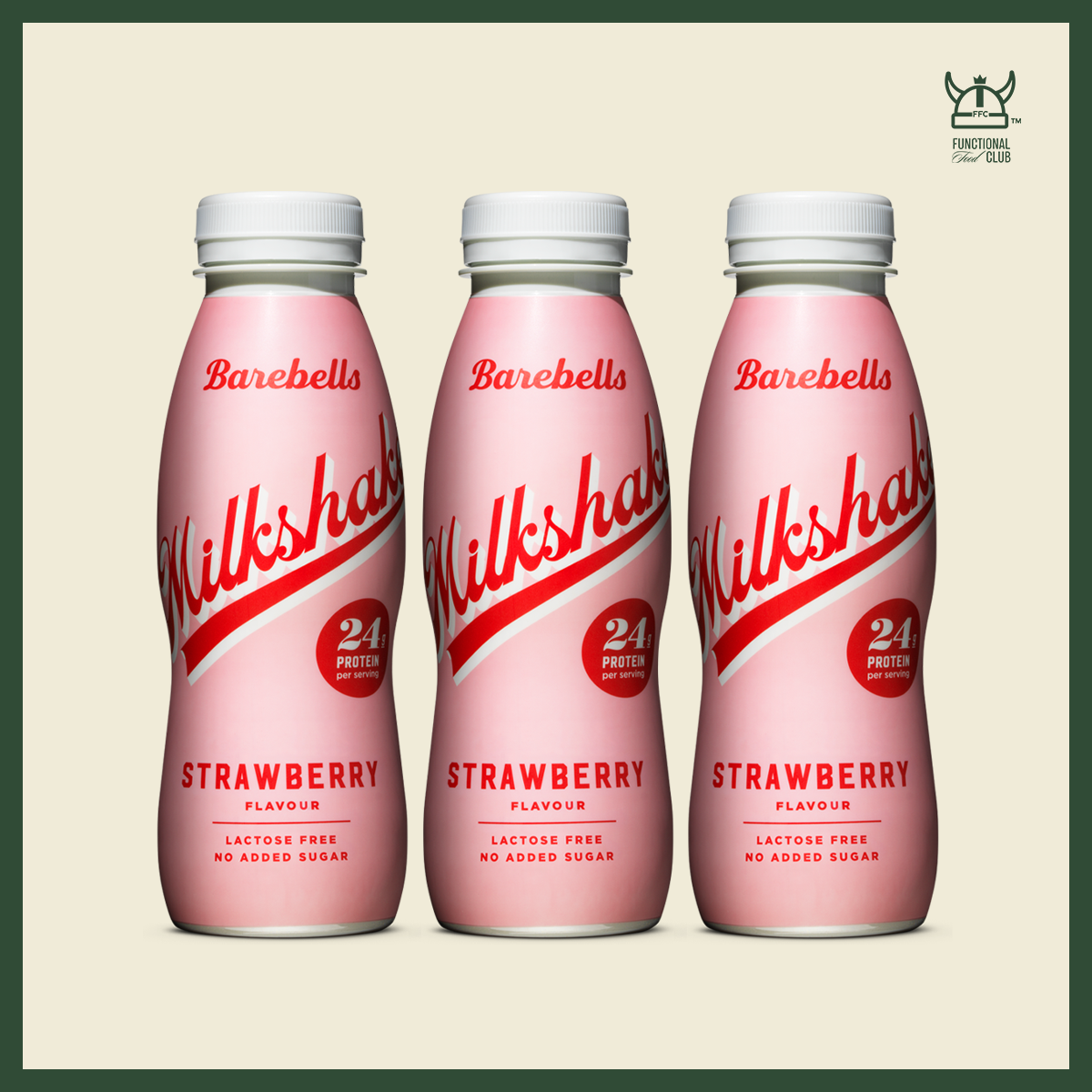 [Barebells] Lactose Free & No Added Sugar Milkshake Strawberry (3 bot Functional Food Club