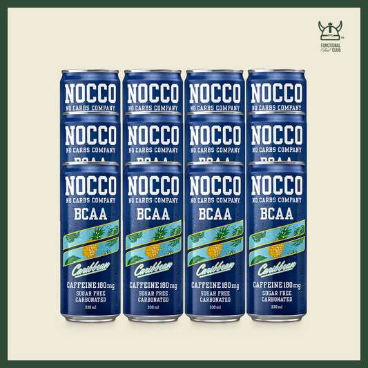 NOCCO BCAA Multi-vitamins Performance Drink - Caribbean (Caffeinated) 12 Cans