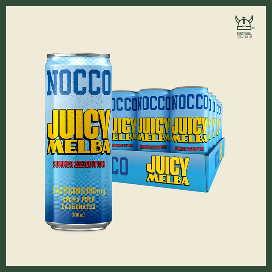 NOCCO BCAA Multi-vitamins Performance Drink - JUICY MELBA (Caffeinated) 24 Cans