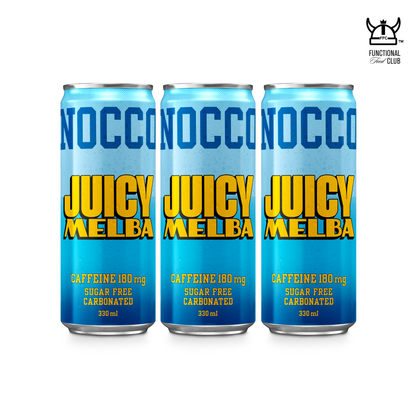 NOCCO BCAA Multi-vitamins Performance Drink - JUICY MELBA (Caffeinated) 3 Cans