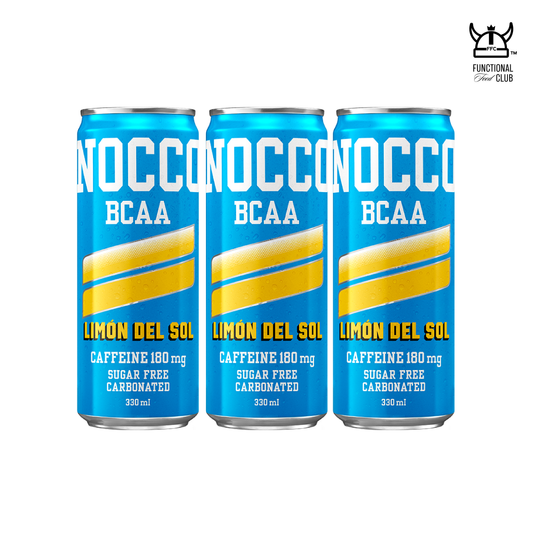 NOCCO BCAA Multi-vitamins Performance Drink - Limón Del Sol (Caffeinated) 3 Cans