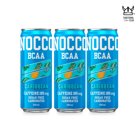 NOCCO BCAA Multi-vitamins Performance Drink - Caribbean (Caffeinated) 3 Cans