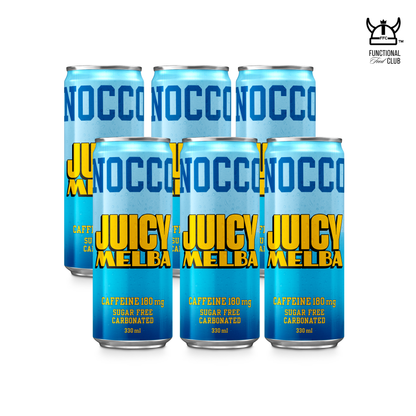 NOCCO BCAA Multi-vitamins Performance Drink - JUICY MELBA (Caffeinated) 6 Cans