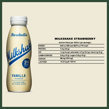 Barebells Lactose Free & No Added Sugar Milkshake- Vanilla