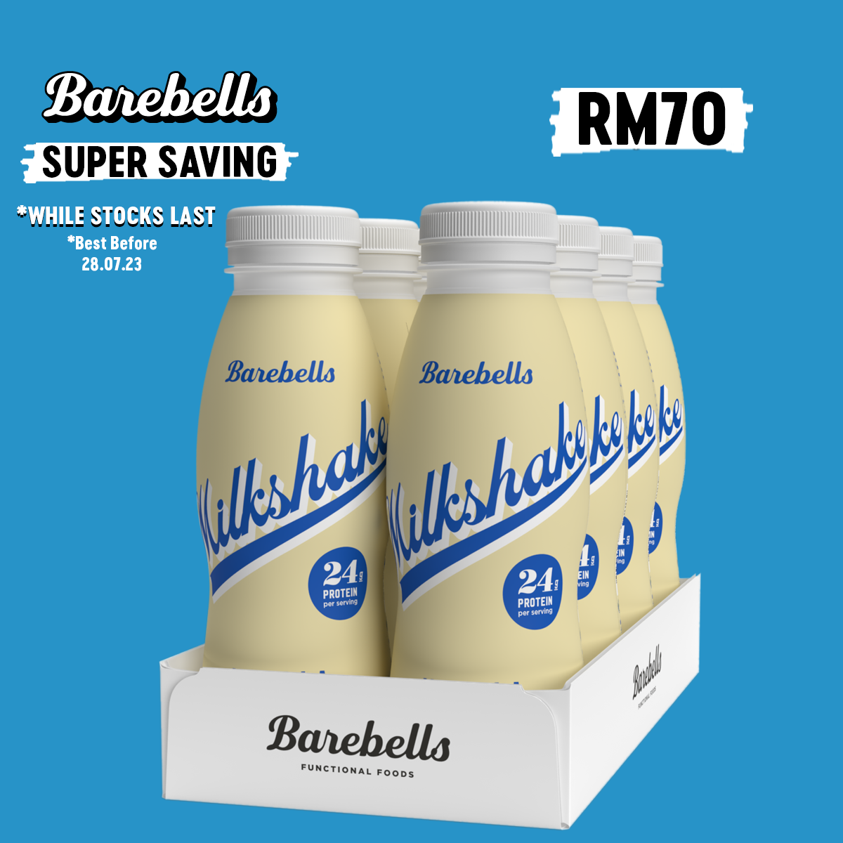* SUPER SAVING * Sweden Barebells Lactose Free & No Added Sugar Milkshake- Vanilla ( 1 carton= 8 bottles ) * While stocks last