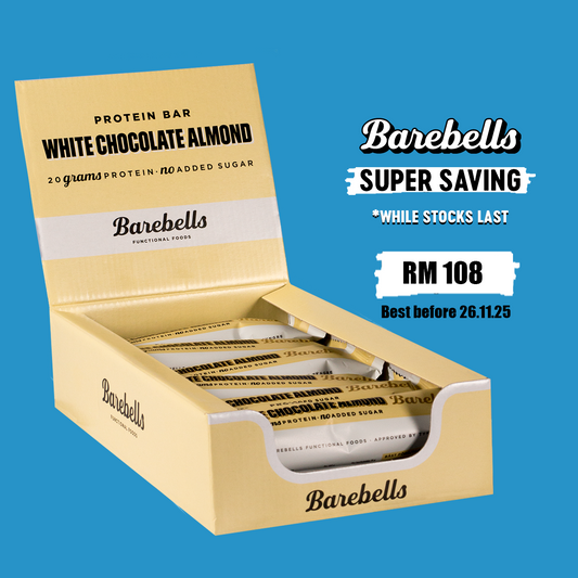 SUPER SAVING (SWEDEN) Barebells Protein Bars - White Chocolate Almond [1 box - 12 bars]