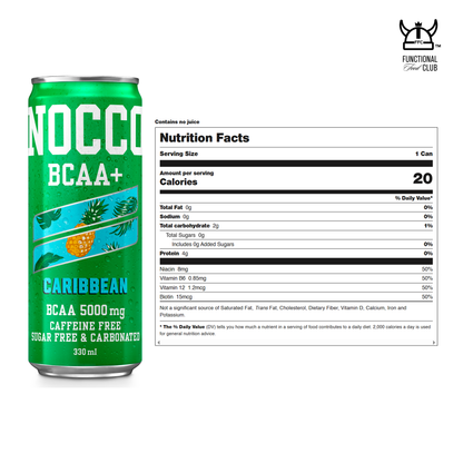 NOCCO BCAA Multi-vitamins Performance Drink - Caribbean ( Non-caffeinated) 24 Cans