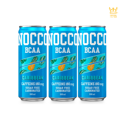 NOCCO BCAA Multi-vitamins Performance Drink - Caribbean (Caffeinated) 3 Cans