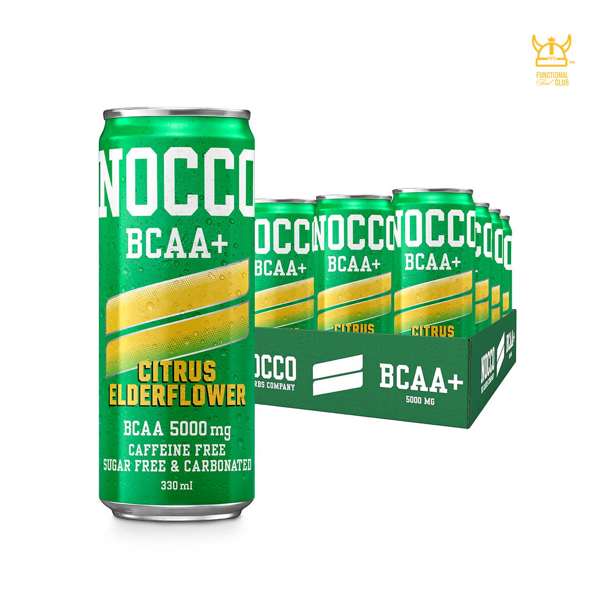 NOCCO BCAA Multi-vitamins Performance Drink - Citrus/ Elderflower ( Non-caffeinated) 24 Cans