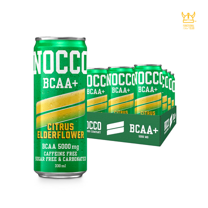 NOCCO BCAA Multi-vitamins Performance Drink - Citrus/ Elderflower ( Non-caffeinated) 24 Cans