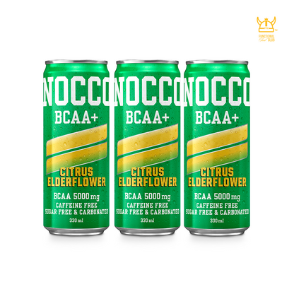 NOCCO BCAA Multi-vitamins Performance Drink - Citrus/ Elderflower ( Non-caffeinated) 3 Cans
