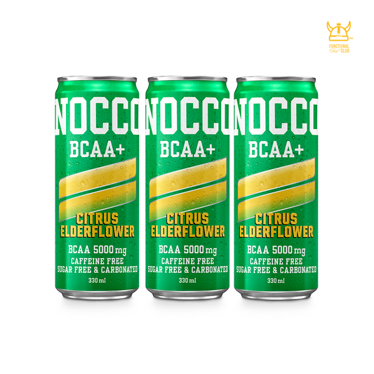 NOCCO BCAA Multi-vitamins Performance Drink - Citrus/ Elderflower ( Non-caffeinated) 3 Cans