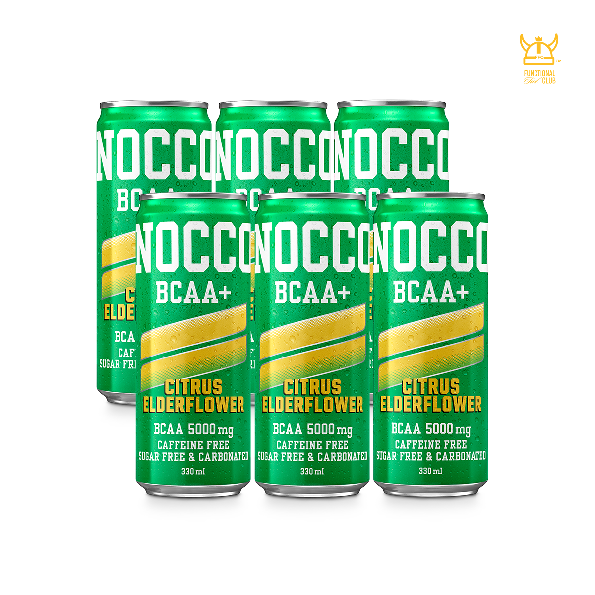 NOCCO BCAA Multi-vitamins Performance Drink - Citrus/ Elderflower ( Non-caffeinated) 6 Cans