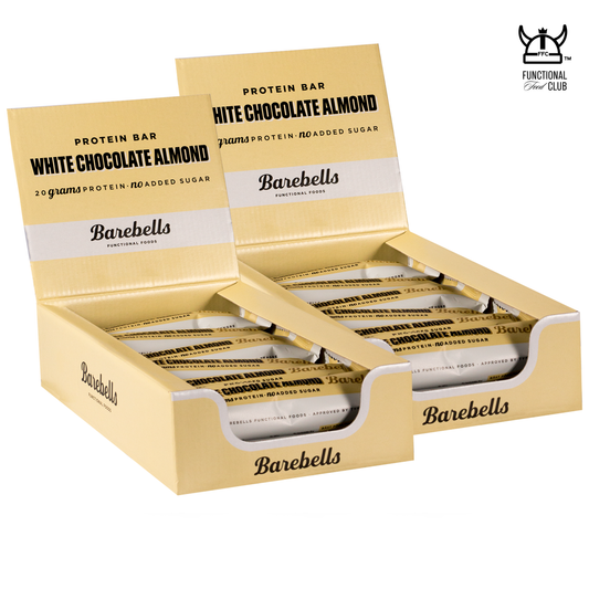* DOUBLE TROUBLE * Sweden Barebells White Chocolate Almond Protein Bar ( 2 cartons / 24 bars)