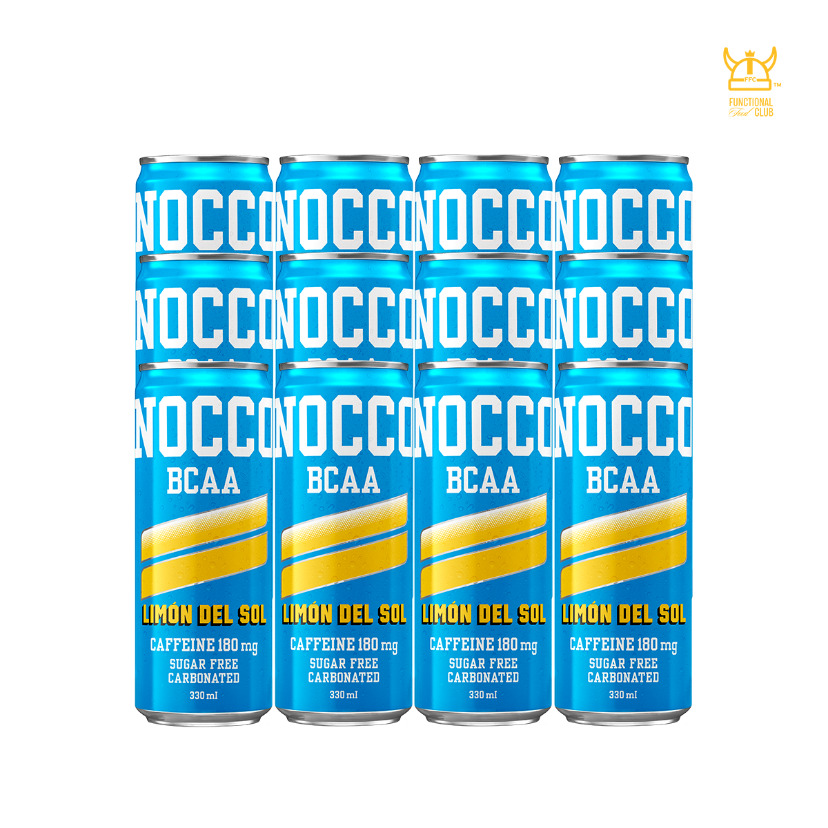 NOCCO BCAA Multi-vitamins Performance Drink - Limón Del Sol (Caffeinated) 12 Cans