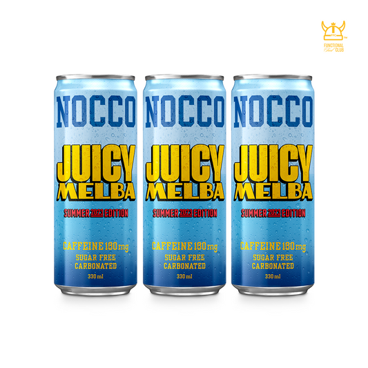 NOCCO BCAA Multi-vitamins Performance Drink - JUICY MELBA (Caffeinated) 3 Cans