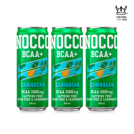 NOCCO BCAA Multi-vitamins Performance Drink - Caribbean ( Non-caffeinated) 3 Cans
