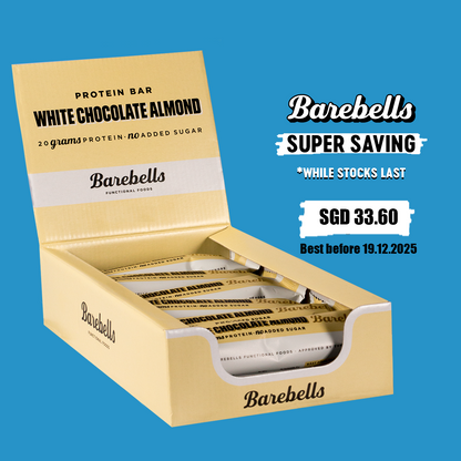 SUPER SAVING (SWEDEN) Barebells Protein Bars - White Chocolate Almond [1 box - 12 bars]