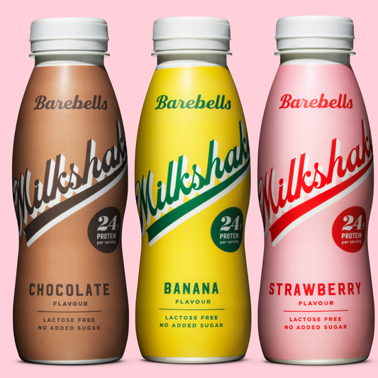 [Barebells] Lactose Free & No Added Sugar Milkshake - 3 Bottles (Strawberry, Banana & Chocolate)