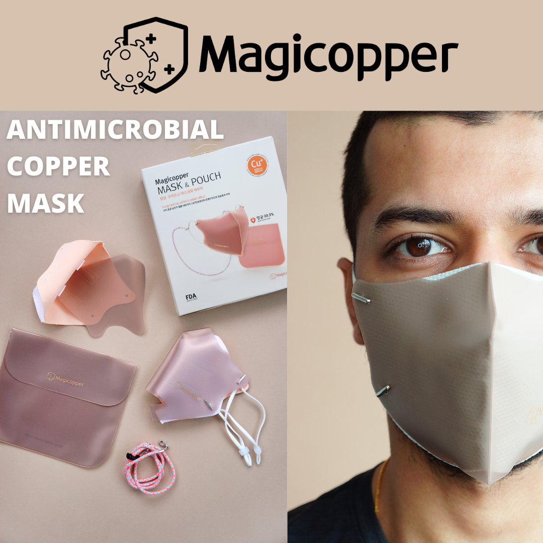 [Magicopper] Antimicrobial Copper Mask & Pouch Set -MINT
