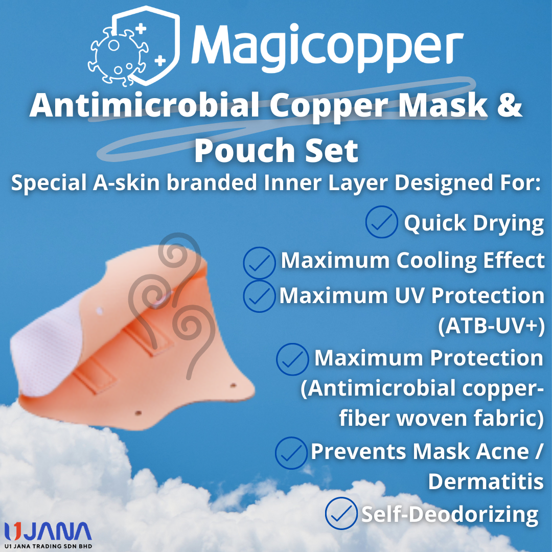 [Magicopper] Antimicrobial Copper Mask & Pouch Set -LIME
