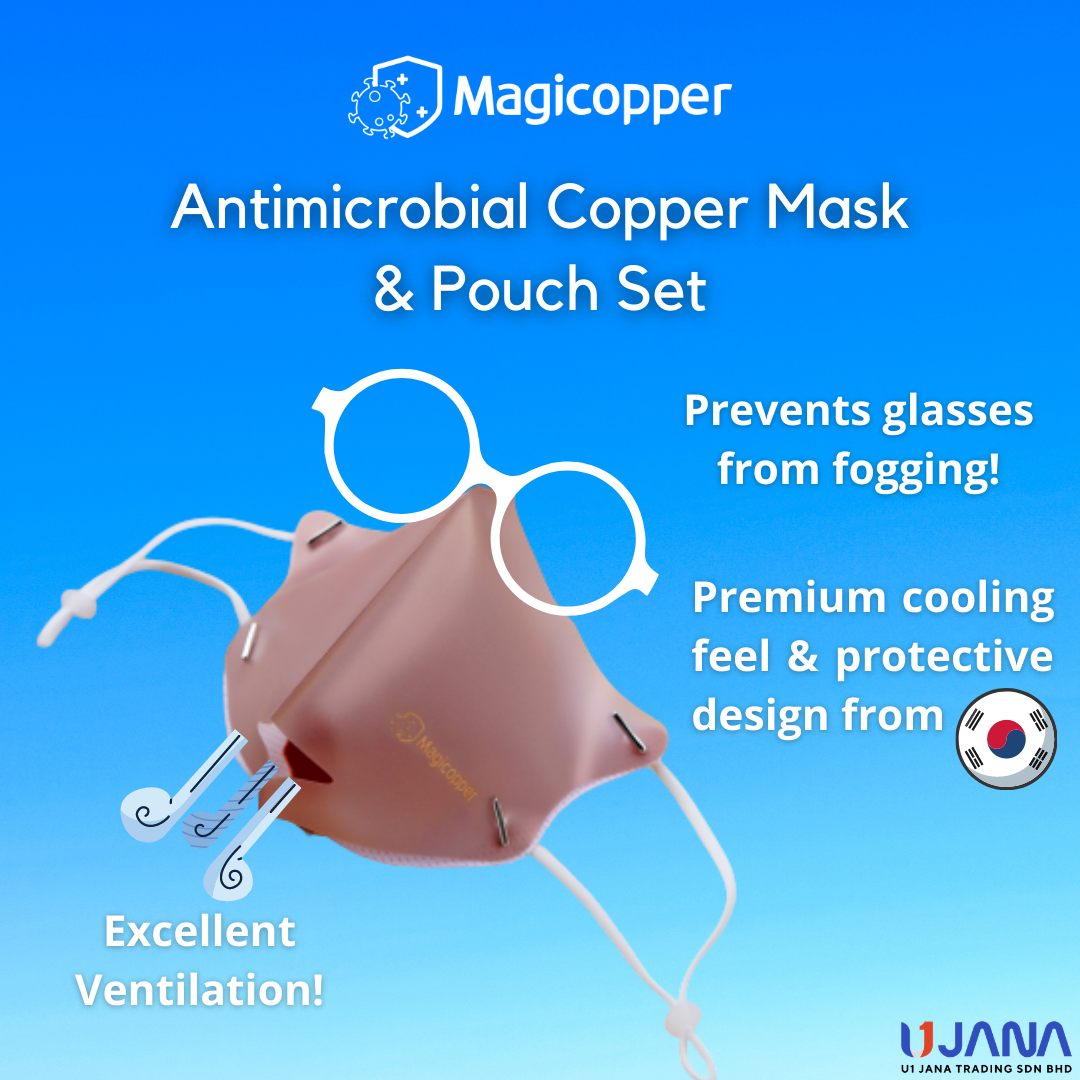 [Magicopper] Antimicrobial Copper Mask & Pouch Set -MINT