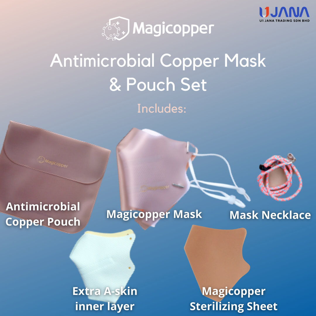 [Magicopper] Antimicrobial Copper Mask & Pouch Set -MINT