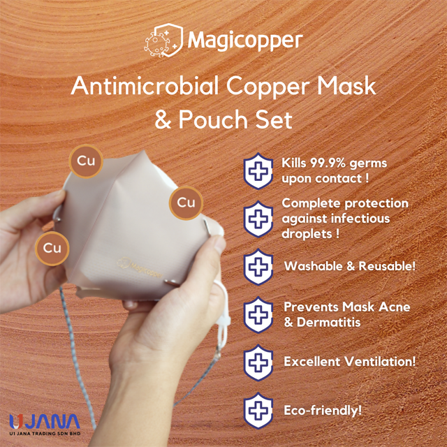 [Magicopper] Antimicrobial Copper Mask & Pouch Set -LIME